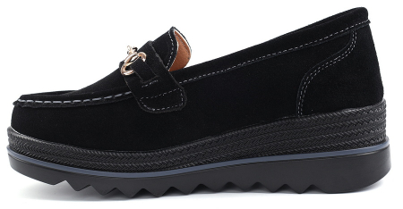 ЖЕНСКИЕ МОКАСИНЫ НА ТАНКЕТКЕ НАТУРАЛЬНАЯ КОЖА (ВЕЛЮР) BINIFOOT ТАЙВАНЬ