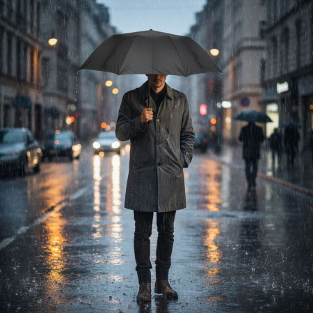 ЗОНТ ЧЕРНЫЙ АВТОМАТ ПЯТЬ СЛОЖЕНИЙ 7 СПИЦ