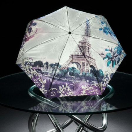 ЗОНТ РАЗНЫЕ ВИДЫ ПАРИЖА АССОРТИ АВТОМАТ ПЯТЬ СЛОЖЕНИЙ 7 СПИЦ