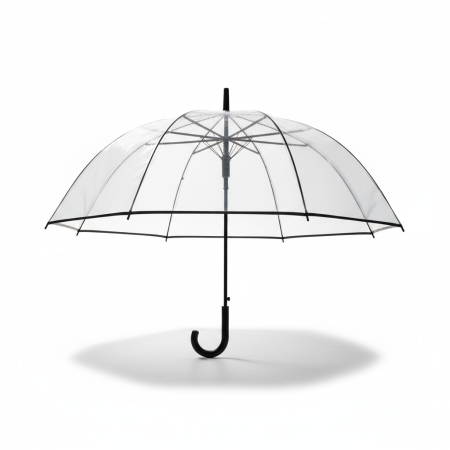 ЗОНТ ЖЕНСКИЙ ТРОСТЬ ПРОЗРАЧНЫЙ МЕХАНИКА 8 СПИЦ