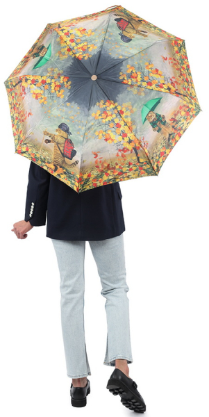 ЗОНТ ЖЕНСКИЙ АВТОМАТ КОТЫ ПОД ЗОНТАМИ ОСЕНЬ ЖЕЛТЫЙ 8 СПИЦ АНТИВЕТЕР