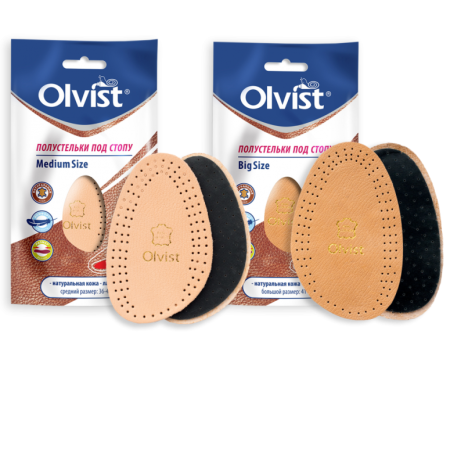 OLVIST ПОЛУСТЕЛЬКИ ПОД СТОПУ НАТУРАЛЬНАЯ КОЖА ЛАТЕКС MEDIUM SIZE 36-40