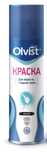 OLVIST АЭРОЗОЛЬ КРАСКА ЧЕРНАЯ ДЛЯ ГЛАДКОЙ КОЖИ 250 МЛ