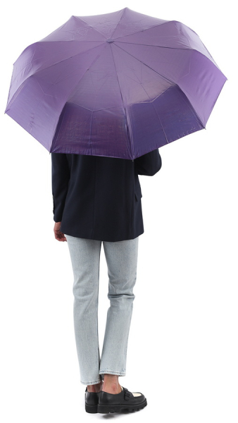 ЗОНТ АВТОМАТ СИРЕНЕВЫЙ ПЕРЕЛИВЫ СВЕТА 9 СПИЦ АНТИВЕТЕР