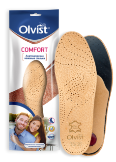 OLVIST СТЕЛЬКИ АНАТОМИЧЕСКИЕ НАТУРАЛЬНАЯ КОЖА  ПО РАЗМЕРАМ 35/36-45/46	