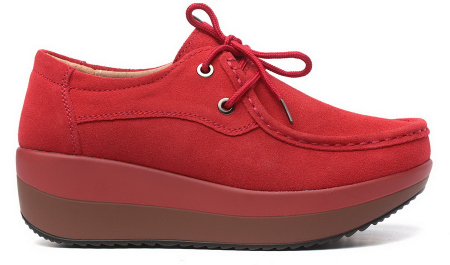 ЖЕНСКИЕ МОКАСИНЫ НА ТАНКЕТКЕ НАТУРАЛЬНАЯ ЗАМША BINIFOOT ТАЙВАНЬ