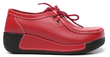 ЖЕНСКИЕ МОКАСИНЫ НА ТАНКЕТКЕ НАТУРАЛЬНАЯ КОЖА BINIFOOT/BNF ТАЙВАНЬ