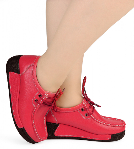 ЖЕНСКИЕ МОКАСИНЫ НА ТАНКЕТКЕ НАТУРАЛЬНАЯ КОЖА BINIFOOT/BNF ТАЙВАНЬ