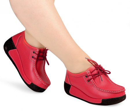 ЖЕНСКИЕ МОКАСИНЫ НА ТАНКЕТКЕ НАТУРАЛЬНАЯ КОЖА BINIFOOT/BNF ТАЙВАНЬ