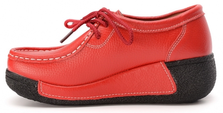 ЖЕНСКИЕ МОКАСИНЫ НА ТАНКЕТКЕ НАТУРАЛЬНАЯ КОЖА BINIFOOT/BNF ТАЙВАНЬ