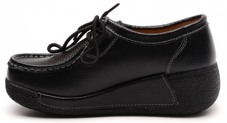 ЖЕНСКИЕ МОКАСИНЫ НА ТАНКЕТКЕ НАТУРАЛЬНАЯ КОЖА BINIFOOT/BNF ТАЙВАНЬ