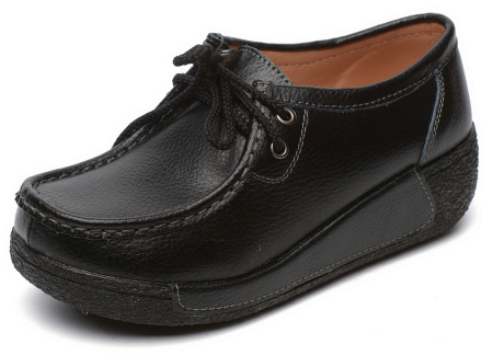 ЖЕНСКИЕ МОКАСИНЫ НА ТАНКЕТКЕ НАТУРАЛЬНАЯ КОЖА BINIFOOT/BNF ТАЙВАНЬ