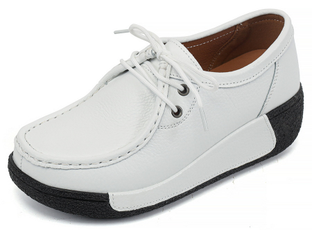 ЖЕНСКИЕ МОКАСИНЫ НА ТАНКЕТКЕ НАТУРАЛЬНАЯ КОЖА BINIFOOT/BNF ТАЙВАНЬ