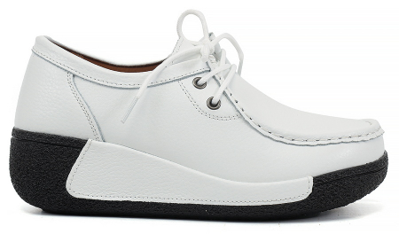 ЖЕНСКИЕ МОКАСИНЫ НА ТАНКЕТКЕ НАТУРАЛЬНАЯ КОЖА BINIFOOT/BNF ТАЙВАНЬ