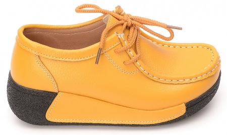 ЖЕНСКИЕ МОКАСИНЫ НА ТАНКЕТКЕ НАТУРАЛЬНАЯ КОЖА BINIFOOT/BNF ТАЙВАНЬ