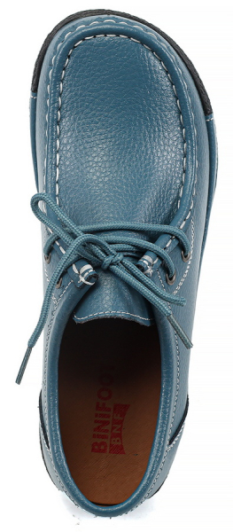 ЖЕНСКИЕ МОКАСИНЫ НА ТАНКЕТКЕ НАТУРАЛЬНАЯ КОЖА BINIFOOT/BNF ТАЙВАНЬ