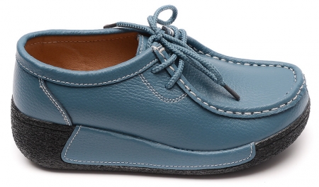 ЖЕНСКИЕ МОКАСИНЫ НА ТАНКЕТКЕ НАТУРАЛЬНАЯ КОЖА BINIFOOT/BNF ТАЙВАНЬ