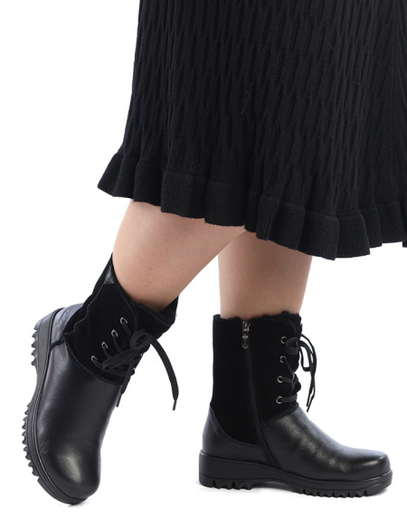 ЖЕНСКИЕ САПОГИ НАТУРАЛЬНАЯ КОЖА+ЗАМША/ШЕРСТЬ GUGU ГЕРМАНИЯ