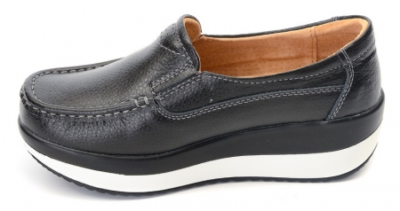 ЖЕНСКИЕ МОКАСИНЫ НА ТАНКЕТКЕ НАТУРАЛЬНАЯ КОЖА BNF ТАЙВАНЬ