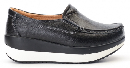 ЖЕНСКИЕ МОКАСИНЫ НА ТАНКЕТКЕ НАТУРАЛЬНАЯ КОЖА BNF ТАЙВАНЬ