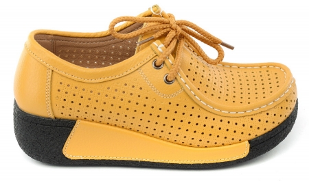 ЖЕНСКИЕ МОКАСИНЫ НА ТАНКЕТКЕ НАТУРАЛЬНАЯ КОЖА BINIFOOT/BNF ТАЙВАНЬ