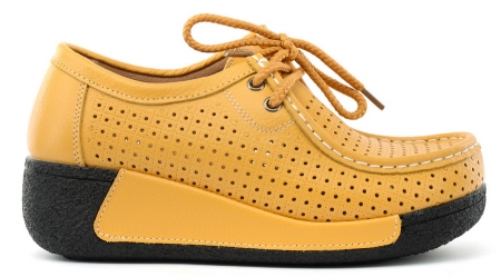 ЖЕНСКИЕ МОКАСИНЫ НА ТАНКЕТКЕ НАТУРАЛЬНАЯ КОЖА BINIFOOT/BNF ТАЙВАНЬ