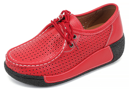 ЖЕНСКИЕ МОКАСИНЫ НА ТАНКЕТКЕ НАТУРАЛЬНАЯ КОЖА BINIFOOT/BNF ТАЙВАНЬ