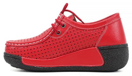 ЖЕНСКИЕ МОКАСИНЫ НА ТАНКЕТКЕ НАТУРАЛЬНАЯ КОЖА BINIFOOT/BNF ТАЙВАНЬ