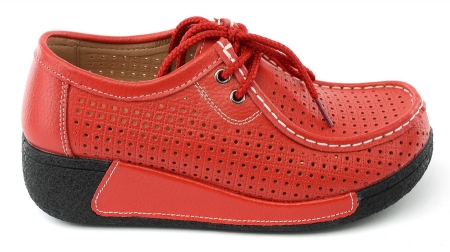 ЖЕНСКИЕ МОКАСИНЫ НА ТАНКЕТКЕ НАТУРАЛЬНАЯ КОЖА BINIFOOT/BNF ТАЙВАНЬ