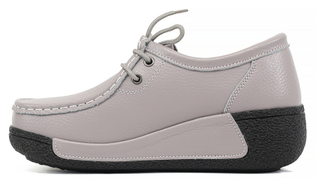 ЖЕНСКИЕ МОКАСИНЫ НА ТАНКЕТКЕ НАТУРАЛЬНАЯ КОЖА BINIFOOT/BNF ТАЙВАНЬ