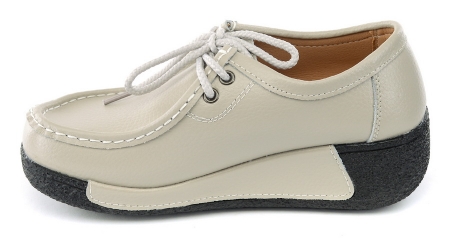 ЖЕНСКИЕ МОКАСИНЫ НА ТАНКЕТКЕ НАТУРАЛЬНАЯ КОЖА BINIFOOT/BNF ТАЙВАНЬ