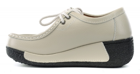 ЖЕНСКИЕ МОКАСИНЫ НА ТАНКЕТКЕ НАТУРАЛЬНАЯ КОЖА BINIFOOT/BNF ТАЙВАНЬ