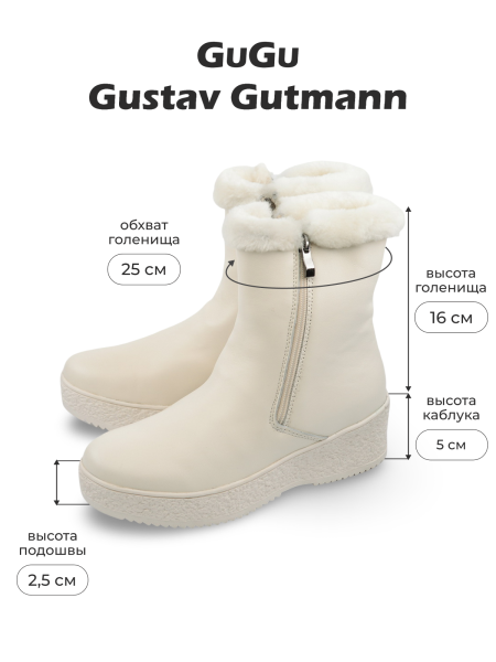ЖЕНСКИЕ САПОГИ НАТУРАЛЬНАЯ КОЖА НАТУРАЛЬНЫЙ МЕХ GUGU ГЕРМАНИЯ