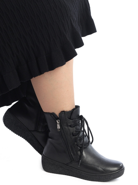 ЖЕНСКИЕ БОТИНКИ НАТУРАЛЬНАЯ КОЖА НАТУРАЛЬНЫЙ МЕХ GUGU ГЕРМАНИЯ