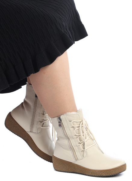 ЖЕНСКИЕ БОТИНКИ НАТУРАЛЬНАЯ КОЖА НАТУРАЛЬНЫЙ МЕХ GUGU ГЕРМАНИЯ