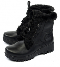 ЖЕНСКИЕ БОТИНКИ НАТУРАЛЬНАЯ КОЖА НАТУРАЛЬНЫЙ МЕХ GUGU ГЕРМАНИЯ