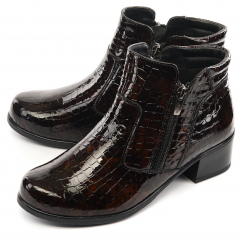 ЖЕНСКИЕ БОТИНКИ НАТУРАЛЬНАЯ КОЖА-ЛАК / БАЙКА МАРКО БЕЛАРУСЬ