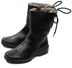 ЖЕНСКИЕ ПОЛУСАПОГИ НАТУРАЛЬНАЯ КОЖА / НАТУРАЛЬНЫЙ МЕХ РОСВЕСТ РОССИЯ