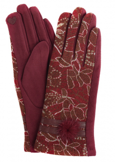 ЖЕНСКИЕ ПЕРЧАТКИ С РИСУНКОМ УТЕПЛЁННЫЕ ТРИКОТАЖ / ФЛИС 