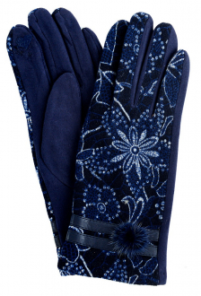 ЖЕНСКИЕ ПЕРЧАТКИ С РИСУНКОМ УТЕПЛЁННЫЕ ТРИКОТАЖ / ФЛИС 