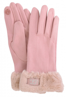 ЖЕНСКИЕ ПЕРЧАТКИ ТРИКОТАЖ / ФЛИС С ОТВОРОТОМ ИСКУССТВЕННЫЙ МЕХ