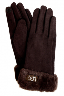 ЖЕНСКИЕ ПЕРЧАТКИ ТРИКОТАЖ / ФЛИС С ОТВОРОТОМ ИСКУССТВЕННЫЙ МЕХ