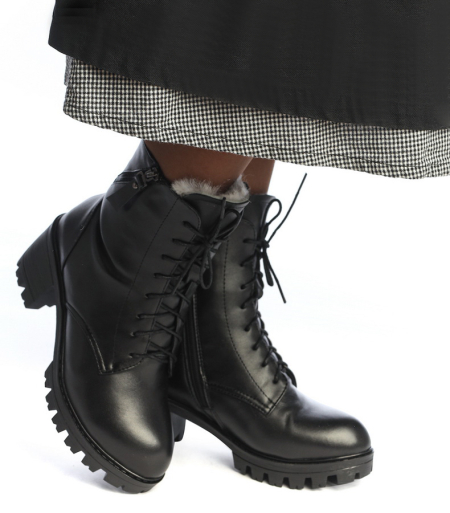 ЖЕНСКИЕ БОТИНКИ НАТУРАЛЬНАЯ КОЖА / НАТУРАЛЬНЫЙ МЕХ GUGU ГЕРМАНИЯ