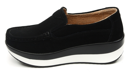 ЖЕНСКИЕ МОКАСИНЫ НА ТАНКЕТКЕ НАТУРАЛЬНАЯ ЗАМША BINIFOOT ТАЙВАНЬ