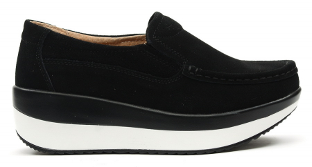 ЖЕНСКИЕ МОКАСИНЫ НА ТАНКЕТКЕ НАТУРАЛЬНАЯ ЗАМША BINIFOOT ТАЙВАНЬ