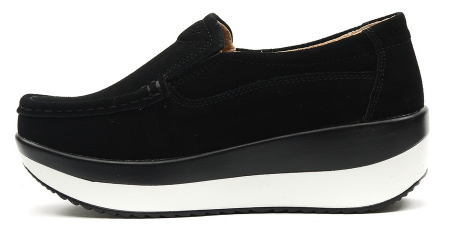 ЖЕНСКИЕ МОКАСИНЫ НА ТАНКЕТКЕ НАТУРАЛЬНАЯ ЗАМША BINIFOOT ТАЙВАНЬ