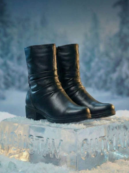 ЖЕНСКИЕ САПОГИ НАТУРАЛЬНАЯ КОЖА / НАТУРАЛЬНЫЙ МЕХ GUGU ГЕРМАНИЯ