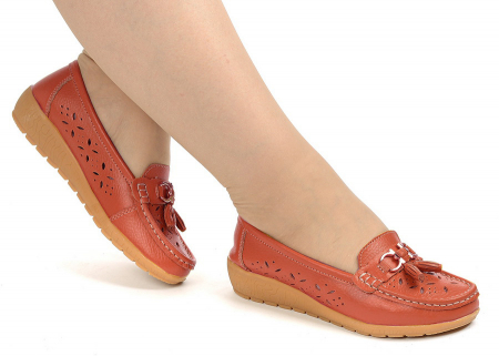 ЖЕНСКИЕ МОКАСИНЫ НАТУРАЛЬНАЯ КОЖА BINIFOOT/BNF ТАЙВАНЬ