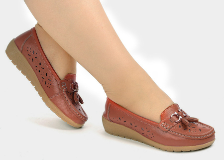 ЖЕНСКИЕ МОКАСИНЫ НАТУРАЛЬНАЯ КОЖА BINIFOOT/BNF ТАЙВАНЬ