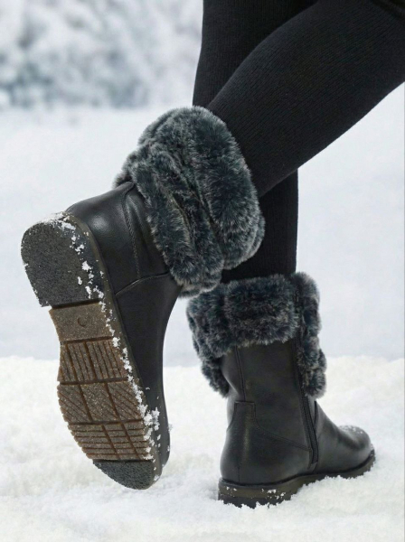 ЖЕНСКИЕ БОТИНКИ НАТУРАЛЬНАЯ КОЖА /НАТУРАЛЬНЫЙ МЕХ GUGU ГЕРМАНИЯ